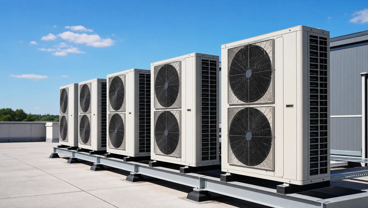 Commercial rooftop AC condenser units