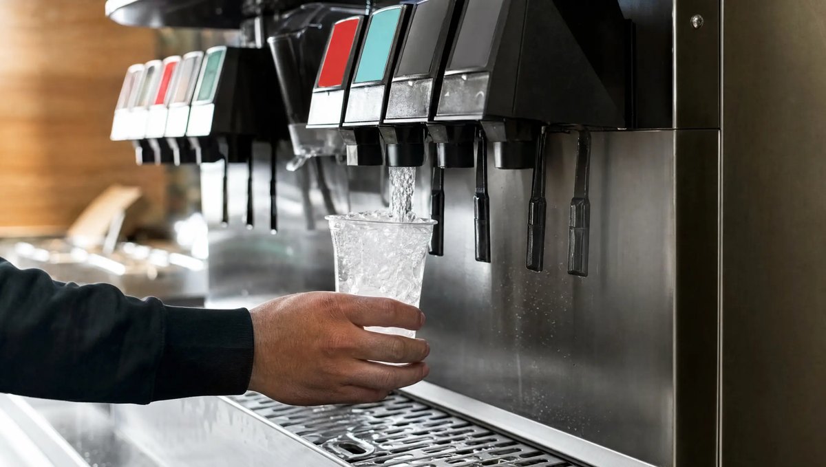 Soda fountain dispenser